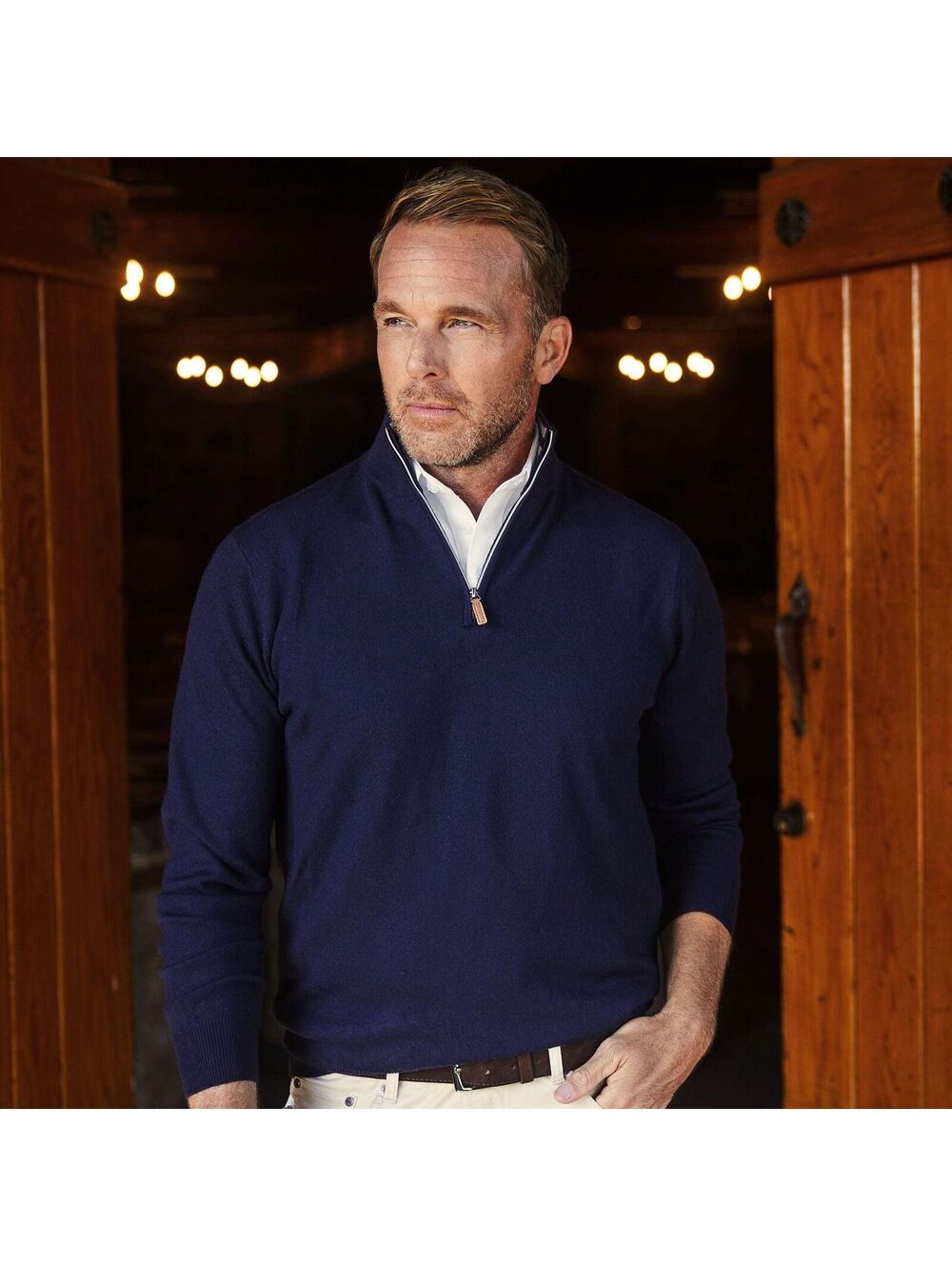 Collars & Co. NWT Australian Merino Quarter Zip Sweater - Size Medium